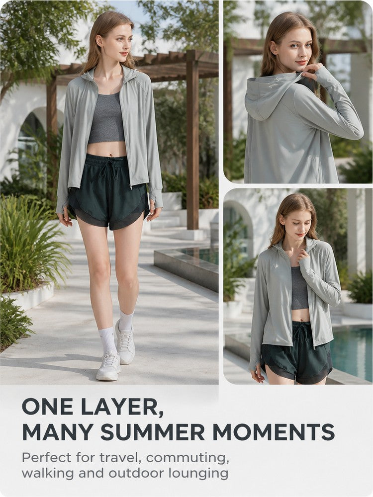 Women's Lightweight Ice Silk Sun Protection Hoodie