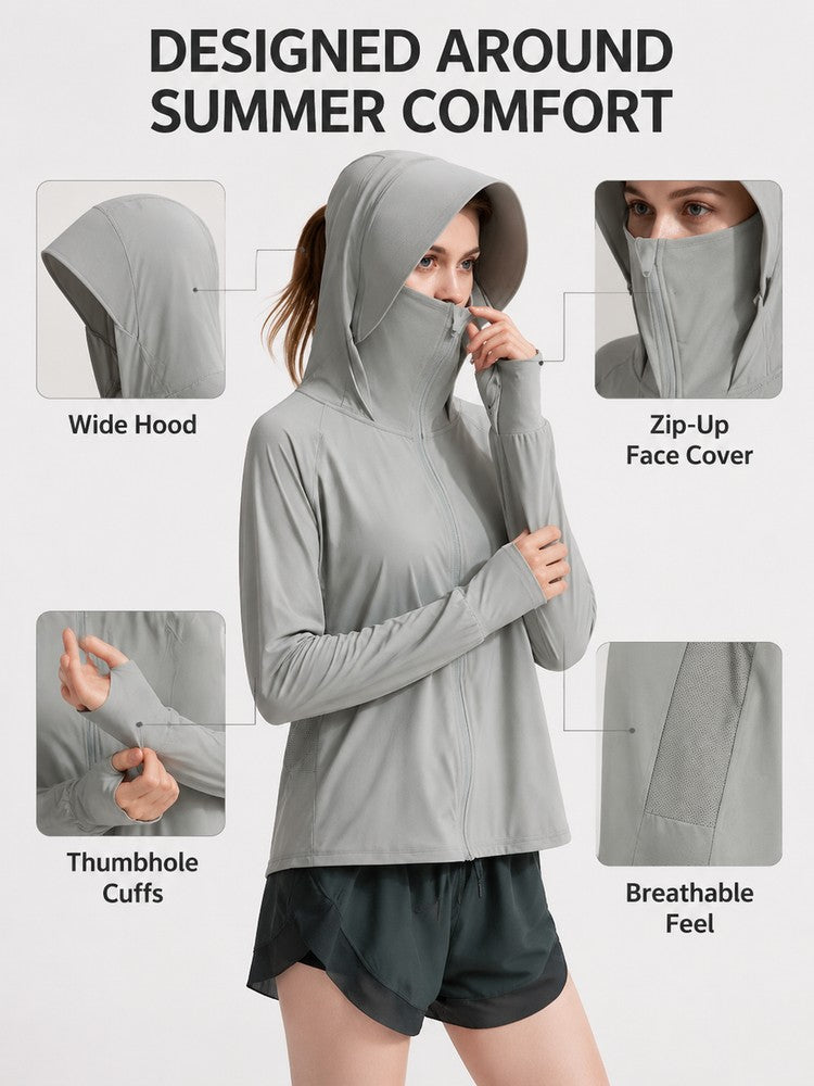 Women's Lightweight Ice Silk Sun Protection Hoodie