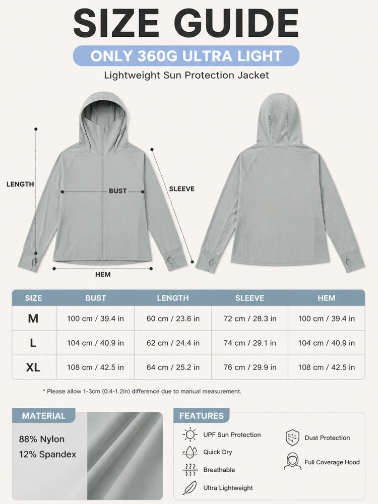 Women's Lightweight Ice Silk Sun Protection Hoodie